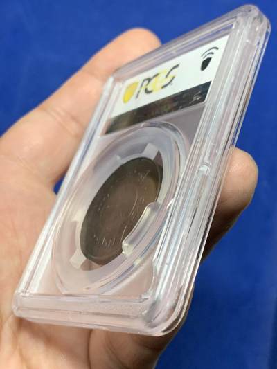 《竞宝斋》第437场 周日，周一2场连拍 （全场包邮） 亚军分 PCGS MS63BN 文莱 AH1304 苏丹哈希姆 1分铜币 少见品 盒子支撑有磕