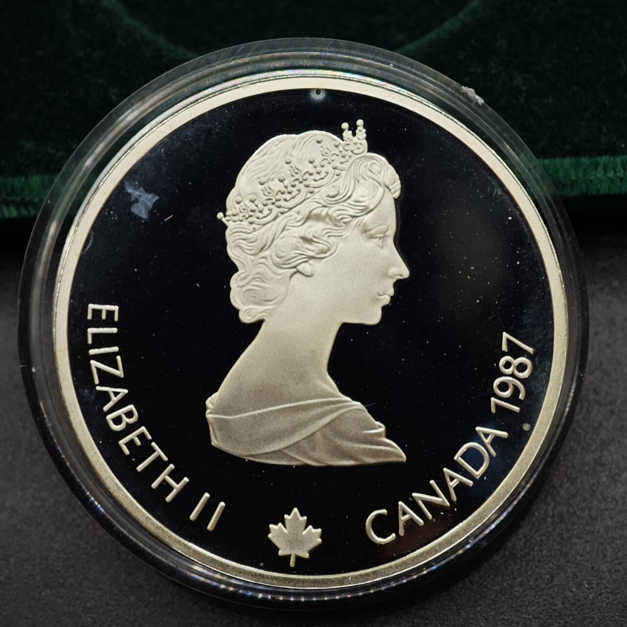 【淘币小摊】实时拍第七百九十五拍   银币套币场   满百包邮可预留二周 每周一统一发货   加拿大1988年卡尔加里冬奥会20元精制银原盒原证币 重34.107克925银 银价347