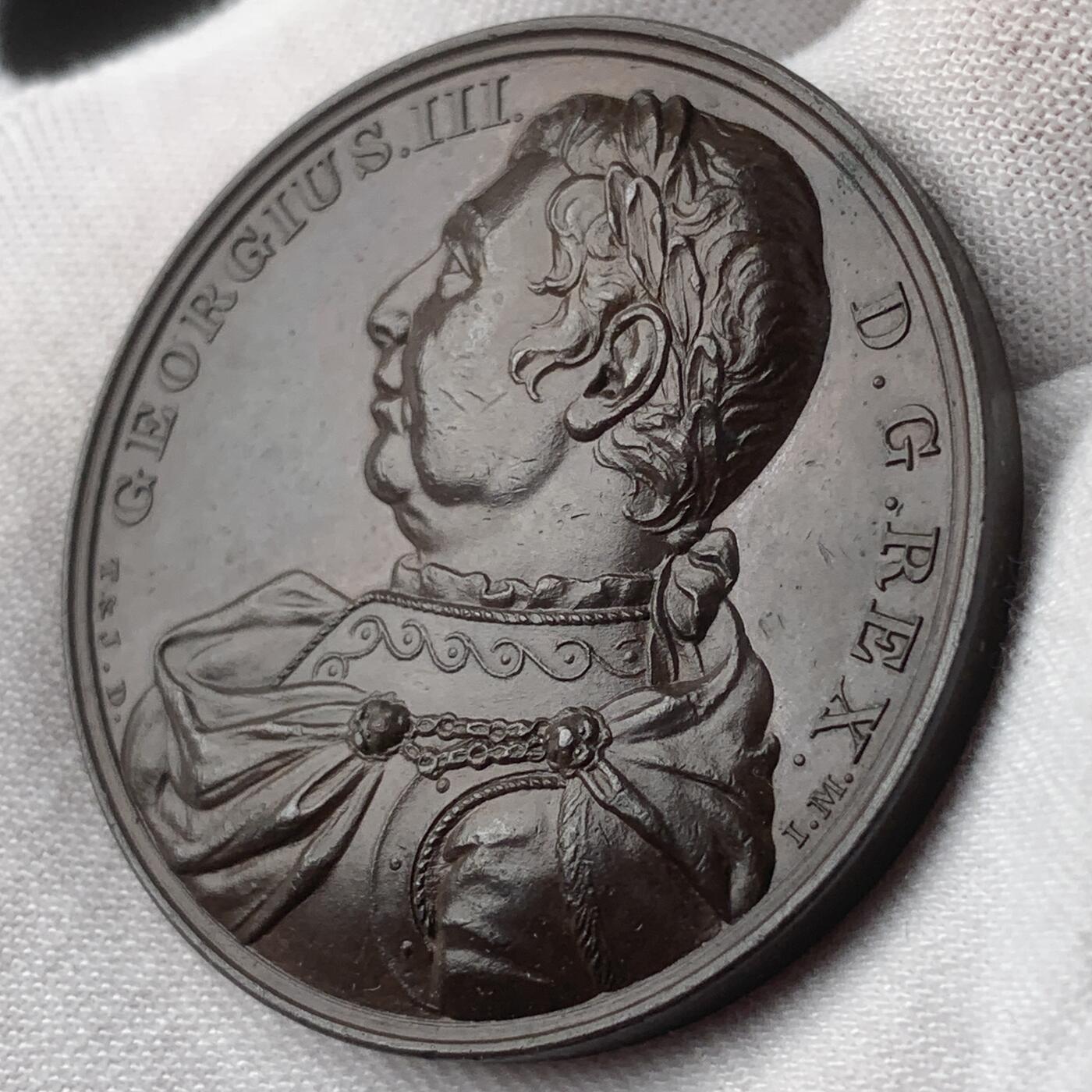 掌中浮雕-藏着的欧洲第041场 1820年英王乔治三世逝世纪念章，41mm，目录编号BHM997