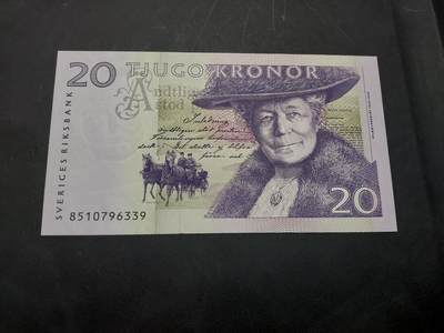 博彦收藏  11月15日 8点 钱币专场 - 瑞典20克朗 UNC 