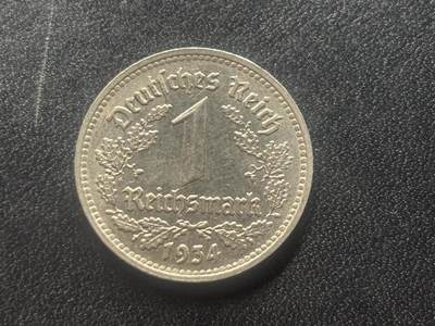 邮泉阁限时拍卖第三十五场 德国硬币专场（硬币在国外。请付邮费6元。） 德国第三帝国1934年1马克D版
