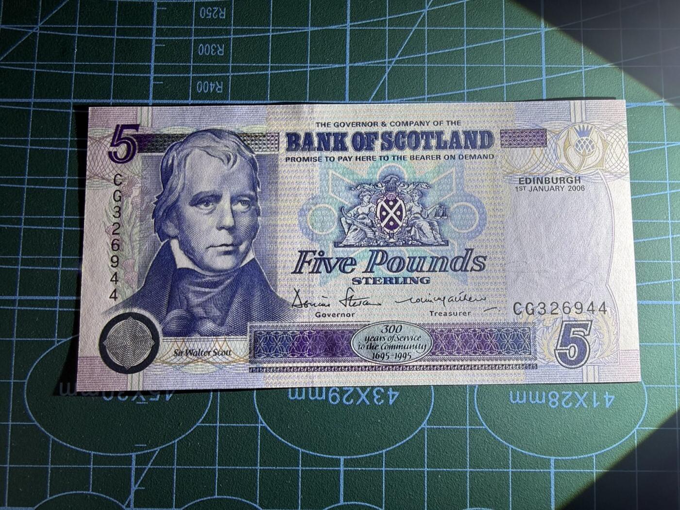【炜奕收藏】，第五十期 2006年苏格兰银行5镑，UNC品相