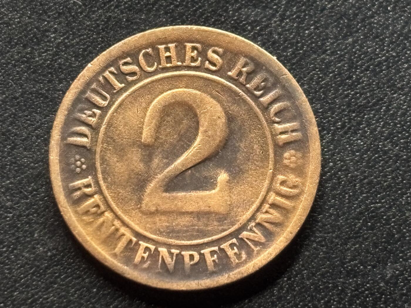 邮泉阁限时拍卖第三十五场 德国硬币专场（硬币在国外。请付邮费6元。） 德国魏玛共和国地租马克1924年2芬尼D版