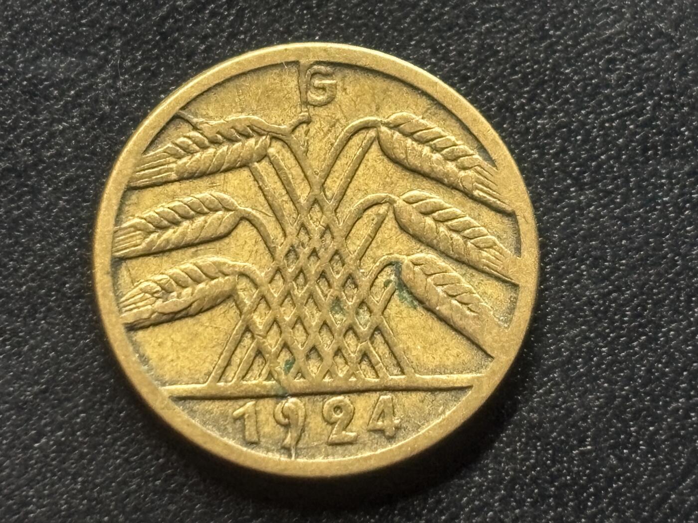 邮泉阁限时拍卖第三十五场 德国硬币专场（硬币在国外。请付邮费6元。） 德国魏玛共和国地租马克5芬尼G版