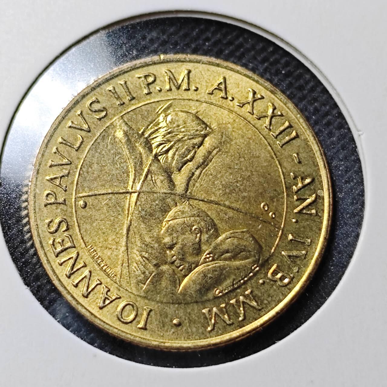 KK钱币收藏小铺  第368场  2月预留时间 周末发货  梵蒂冈200里拉 好品