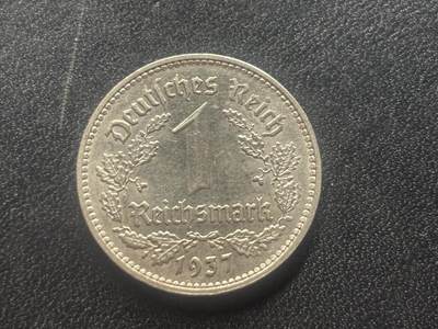 邮泉阁限时拍卖第三十五场 德国硬币专场（硬币在国外。请付邮费6元。） - 德国第三帝国1937年1马克A版