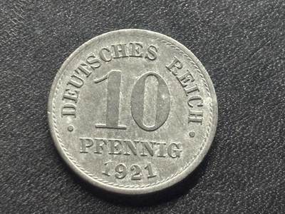 邮泉阁限时拍卖第三十五场 德国硬币专场（硬币在国外。请付邮费6元。） - 德意志帝国1921年10芬尼