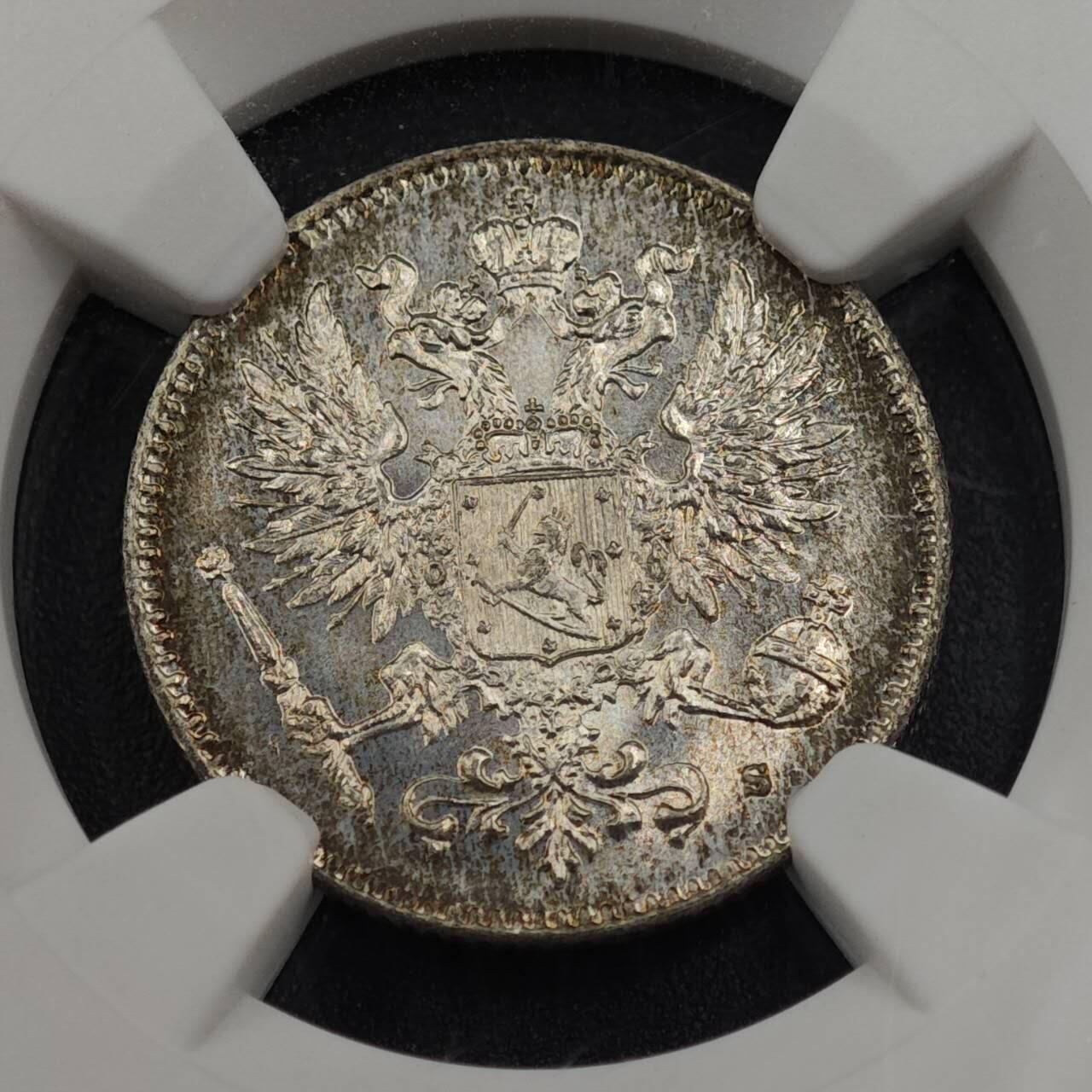 【淘币小摊】实时拍第七百九十五拍   银币套币场   满百包邮可预留二周 每周一统一发货   芬兰1915年50芬妮银币 NGC MS65