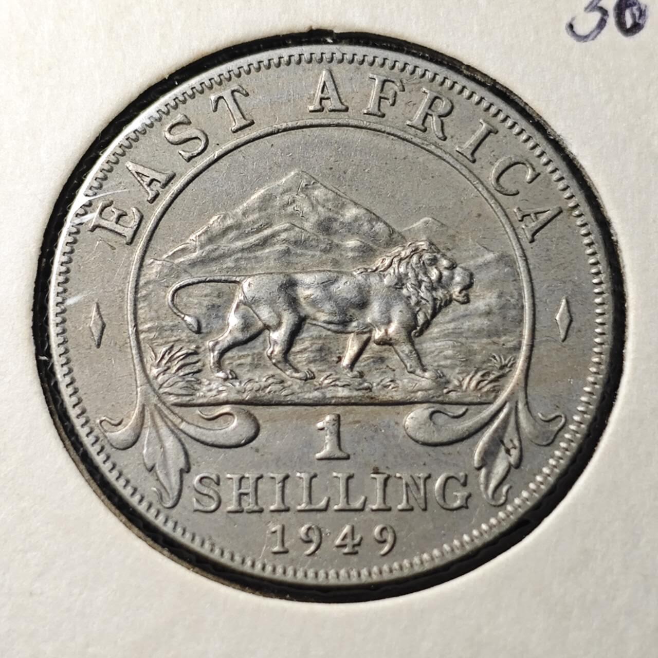 KK钱币收藏小铺  第368场  2月预留时间 周末发货  1949英属东非 乔六一先令
