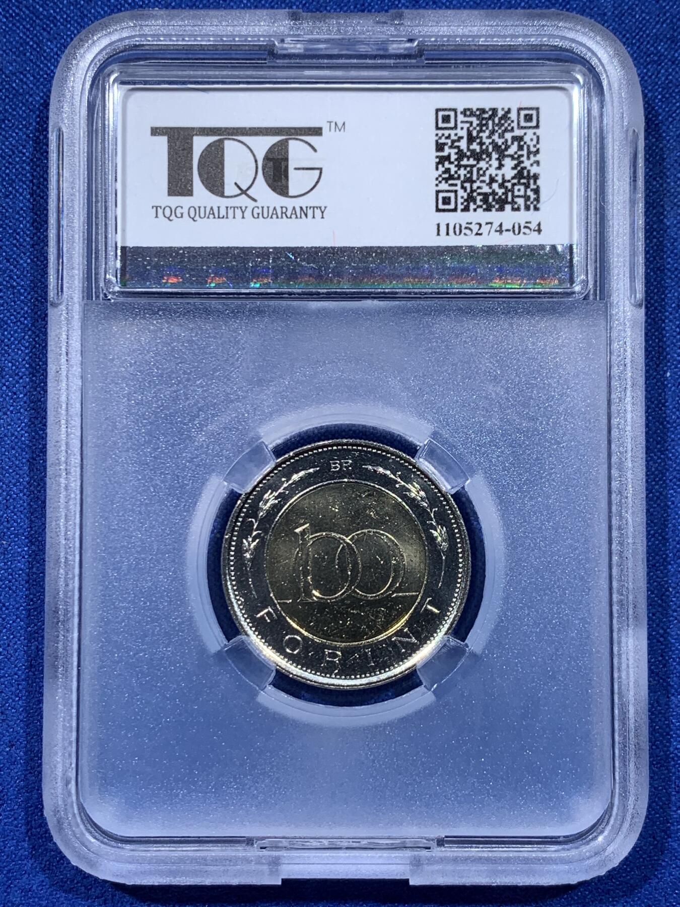 《竞宝斋》第437场 周日，周一2场连拍 （全场包邮） 两枚一组 NGC SAMPLE 黄山5元纪念币＋TQG 麦稀奇第二届钱币展匈牙利100福林纪念币