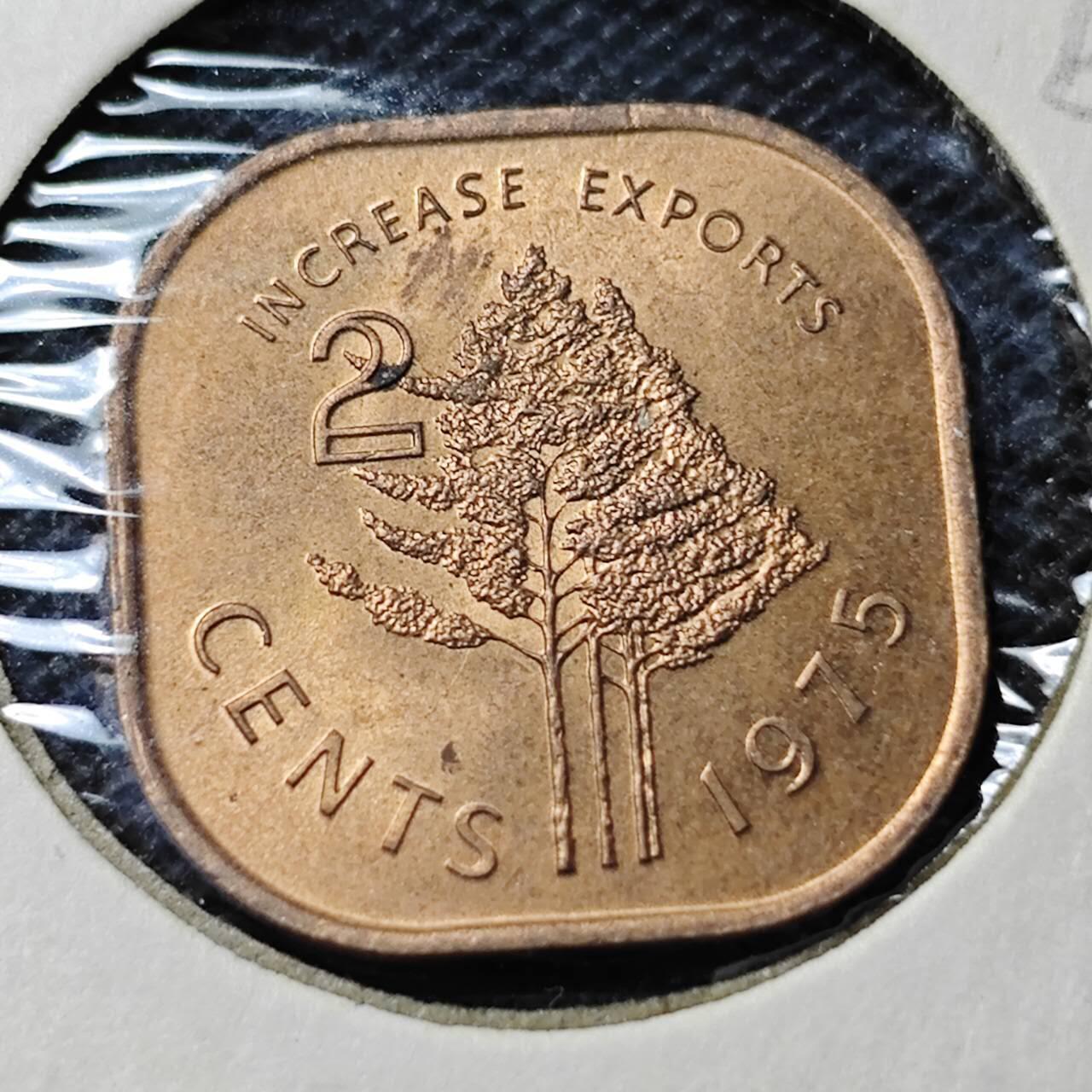 KK钱币收藏小铺  第368场  2月预留时间 周末发货  1975斯威士兰2分 铜币 好品