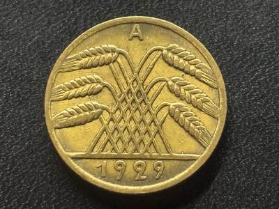 邮泉阁限时拍卖第三十五场 德国硬币专场（硬币在国外。请付邮费6元。） - 德国魏玛共和国帝国马克1929年10芬尼A版