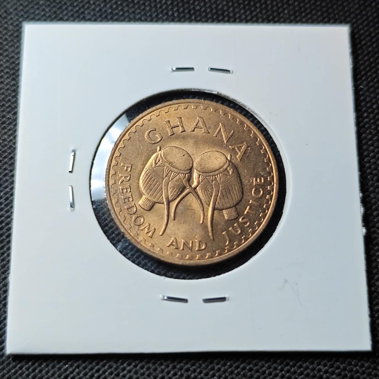 KK钱币收藏小铺  第368场  2月预留时间 周末发货  1967加纳1比塞瓦铜币 好品