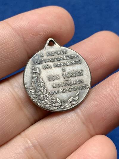 《竞宝斋》第437场 周日，周一2场连拍 （全场包邮） 意大利莫迪吉亚纳艺术文化活动纪念章 6.2克 23.4mm