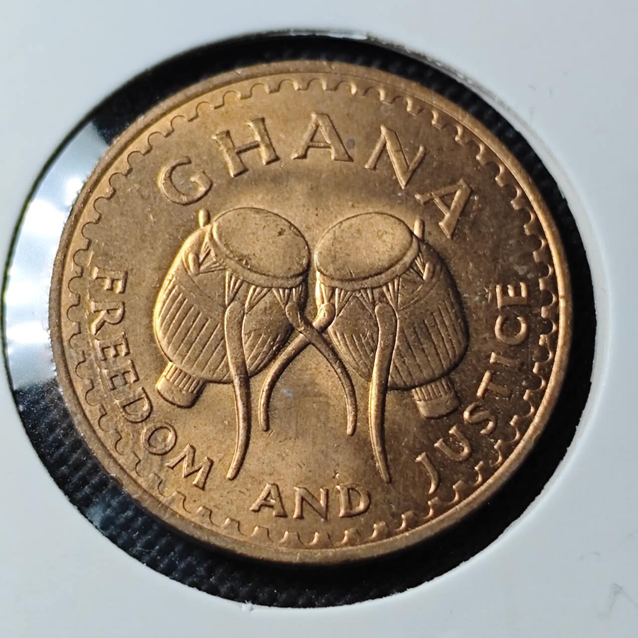 KK钱币收藏小铺  第368场  2月预留时间 周末发货  1967加纳1比塞瓦铜币 好品