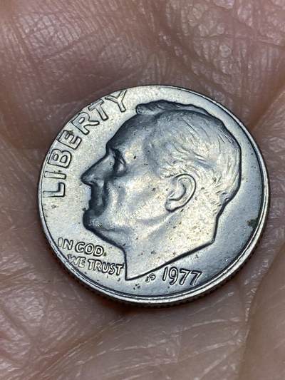 2025年第一百二十七场(总第一百五十三场）外国好品章牌、散币(免佣金) - 美国🇺🇸1977年1角(罗斯福1角第二版，无标版)