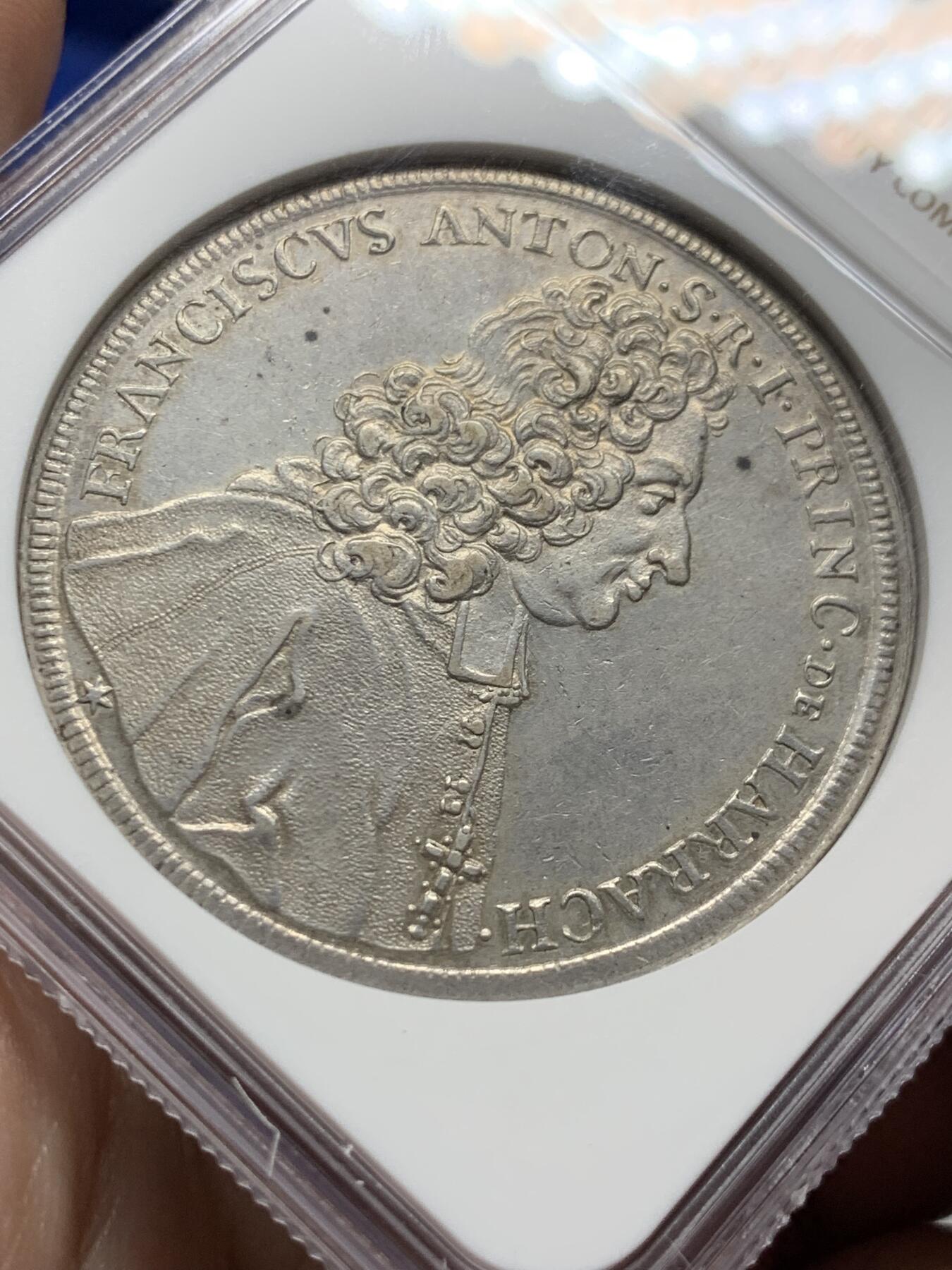 《竞宝斋》第437场 周日，周一2场连拍 （全场包邮） 唯一冠军分 NGC MS62 萨尔茨堡主教区 1716年 安东尼亲王 泰勒大银币 很多年都看不到一个品种 也是唯一入盒的有分的