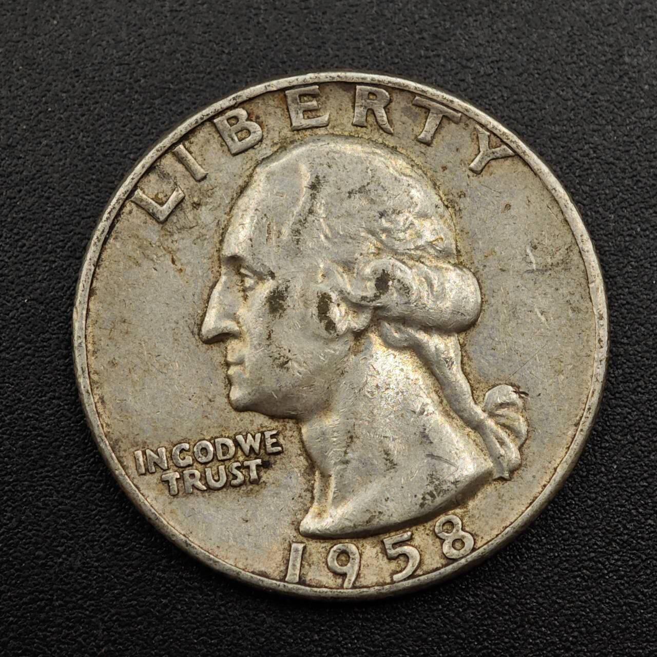 【淘币小摊】实时拍第七百九十五拍   银币套币场   满百包邮可预留二周 每周一统一发货   美国1958年25分银币