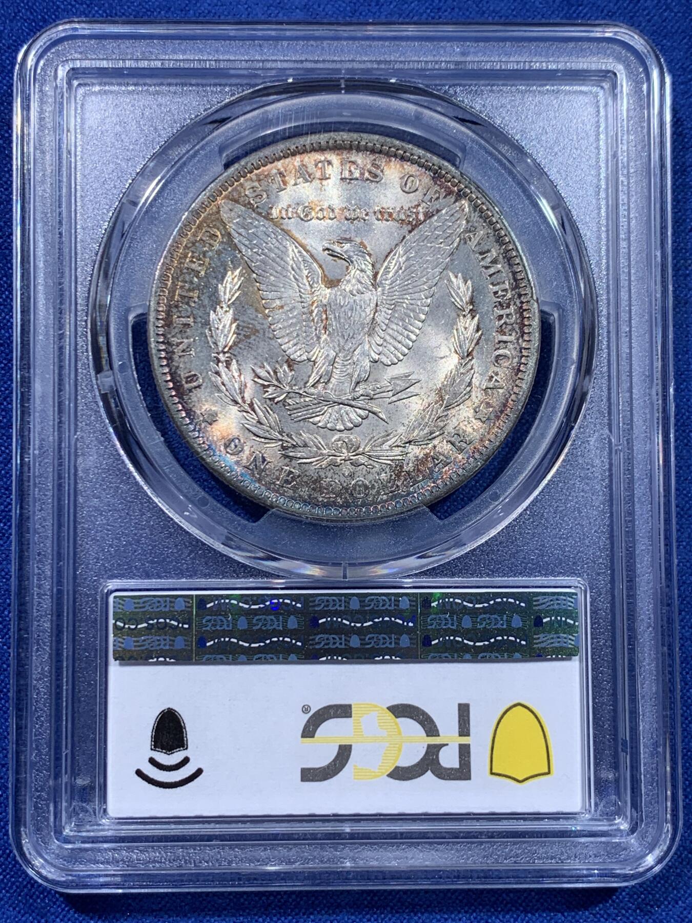 《竞宝斋》第437场 周日，周一2场连拍 （全场包邮） PCGS MS64 美国 1884年O版 摩根银元 五彩包浆