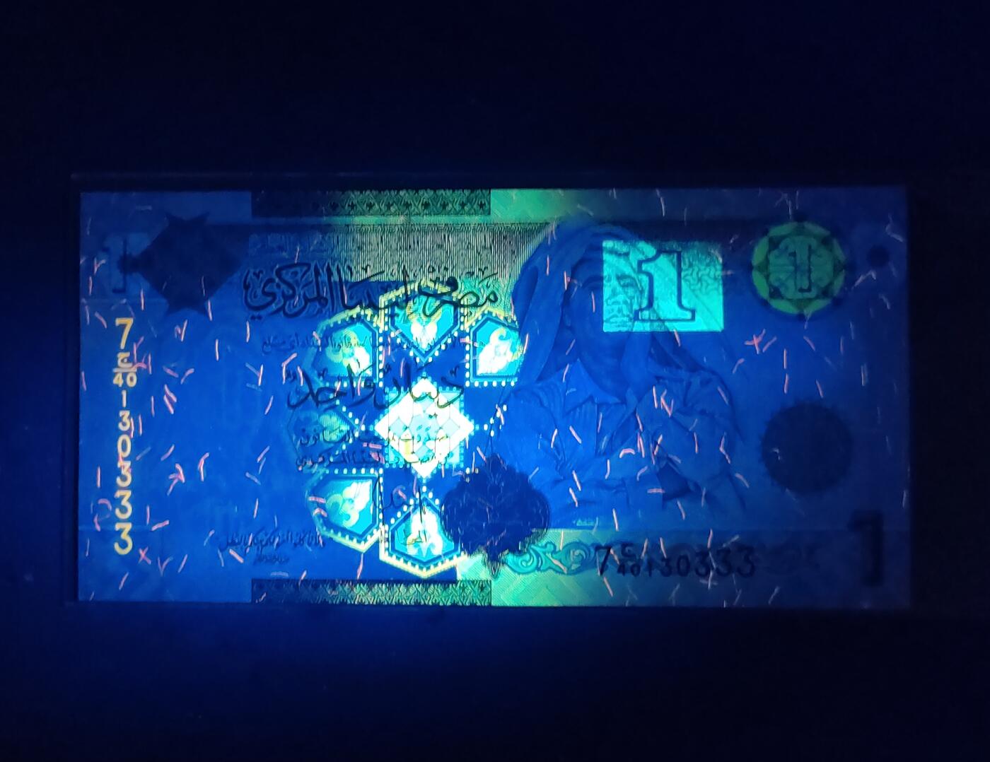 中外各国钞、纪念钞、券专场（第三十三场） 利比亚1第纳尔纸币 2009年版卡扎菲人物（豹子号） 非洲钱币全新