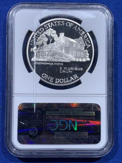 《竞宝斋》第437场 周日，周一2场连拍 （全场包邮） NGC PF69UC 美国1990年艾森豪威尔1美元精制银币
