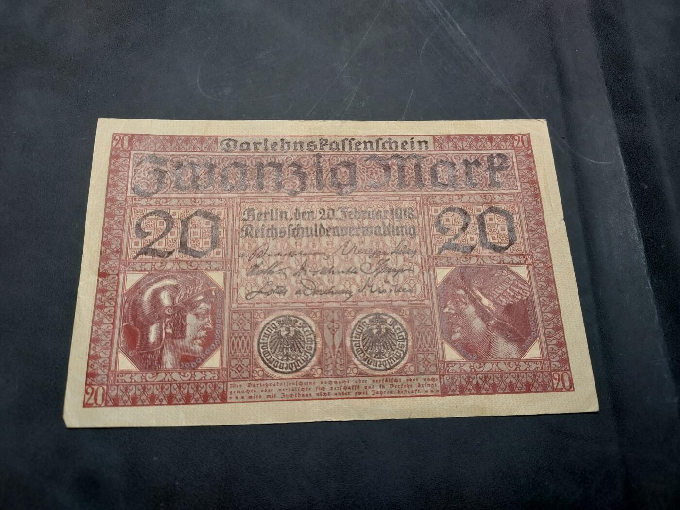 博彦收藏  11月15日 8点 钱币专场 1918 德国 20马克 8品