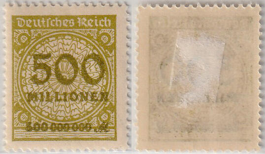 洪涛臻品批发群 精选邮票限时拍卖第1168期  德国超高面值邮票--5亿马克！原胶新票