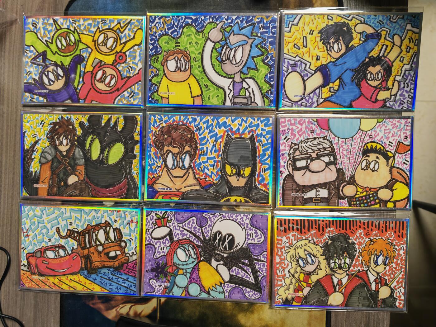 阳大大卡牌拍卖第82期（持续收拍品，周五晚上九点截拍，进群福利早知道） 【色纸】动漫潮玩 WAIWAI色纸 一套9张