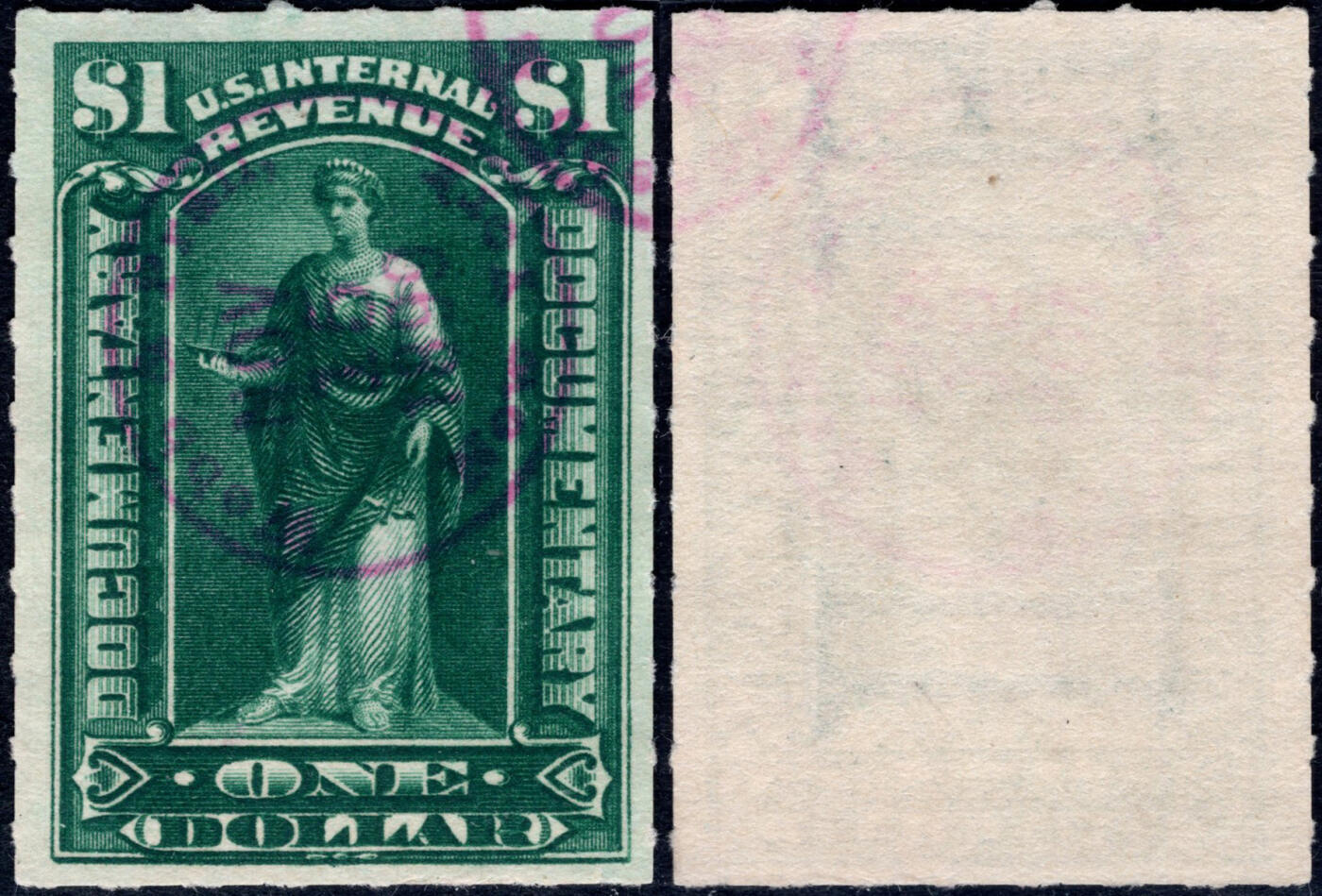 洪涛臻品批发群 精选邮票限时拍卖第1169期  美国1899 绿色 纽约1899年11月26全戳 国际税票高值1美元