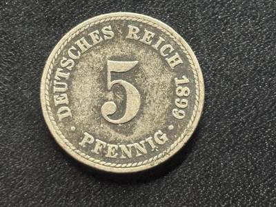 邮泉阁限时拍卖第三十五场 德国硬币专场（硬币在国外。请付邮费6元。） - 德意志帝国1899年5芬尼A版