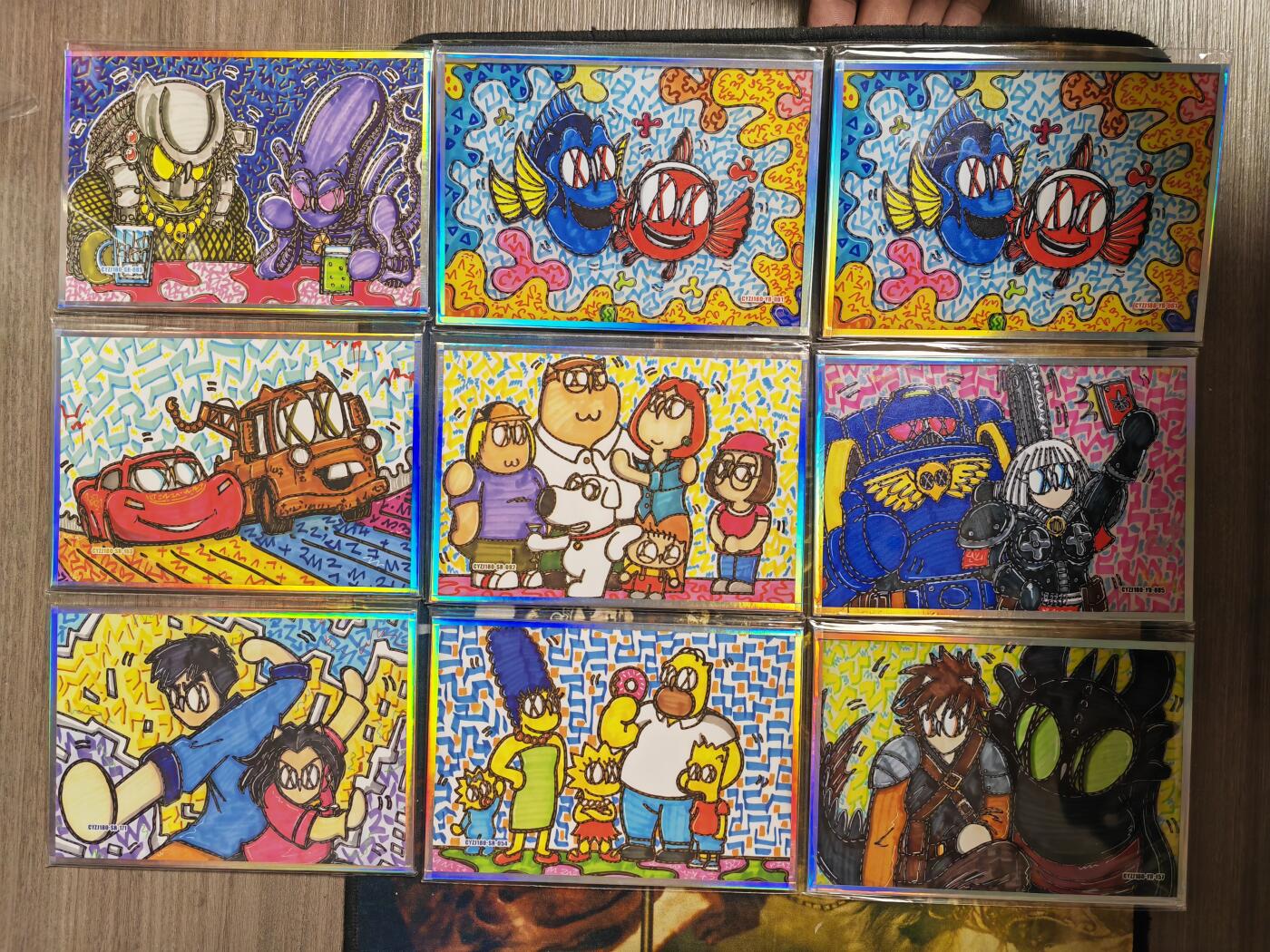 阳大大卡牌拍卖第82期（持续收拍品，周五晚上九点截拍，进群福利早知道） 【色纸】动漫潮玩 WAIWAI色纸 一套9张