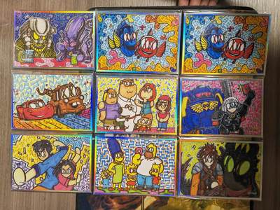 阳大大卡牌拍卖第82期（持续收拍品，周五晚上九点截拍，进群福利早知道） - 【色纸】动漫潮玩 WAIWAI色纸 一套9张