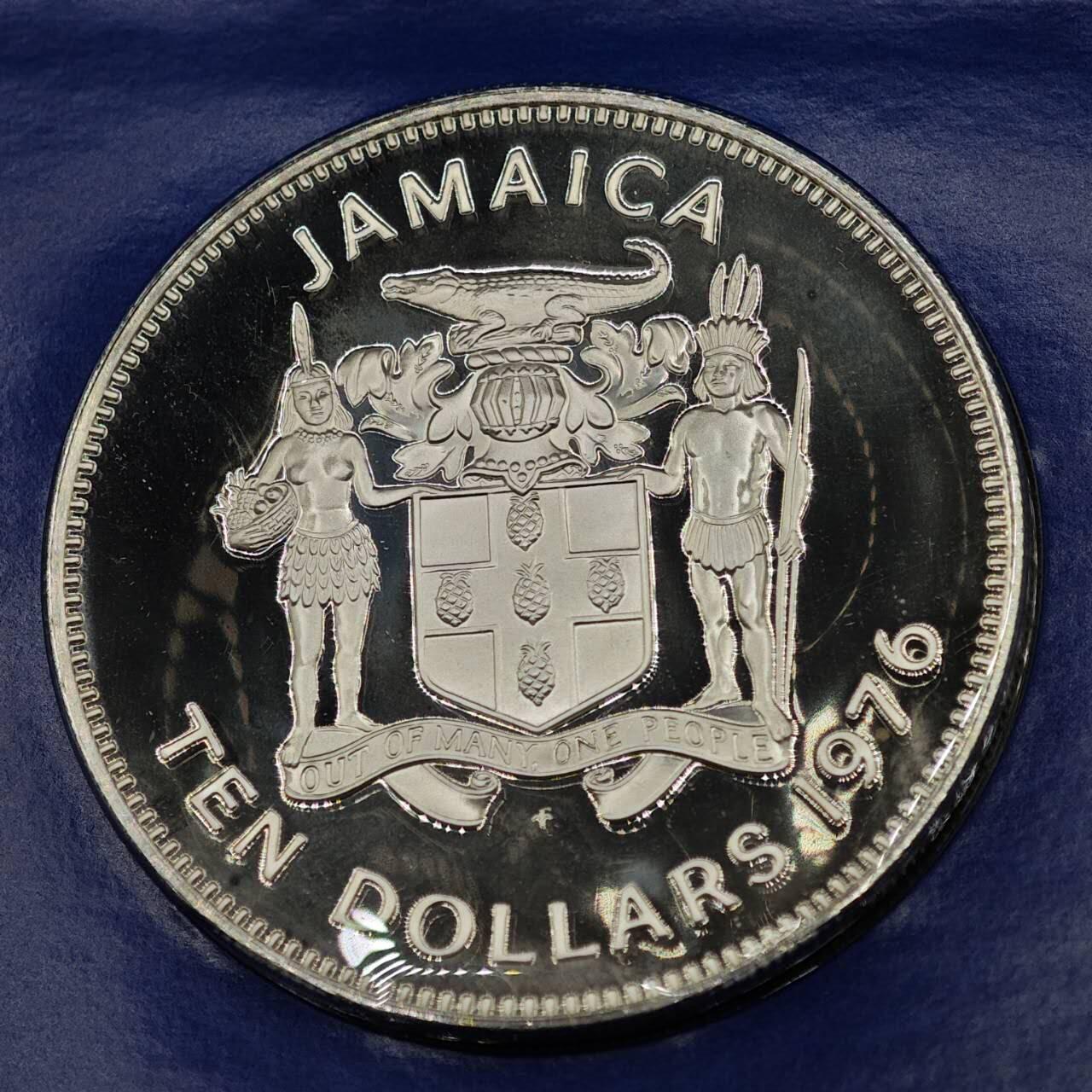 【淘币小摊】实时拍第七百九十五拍   银币套币场   满百包邮可预留二周 每周一统一发货   牙买加1976年10元精制银币 重42.8克925银 纯银价436