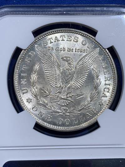 《竞宝斋》第437场 周日，周一2场连拍 （全场包邮） NGC MS64 美国1921年摩根银币，BU转光好品。