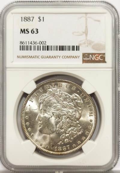 博洋堂世界钱币拍卖第146期（全场包邮） - NGC MS63 美国1887年摩根1美圆
