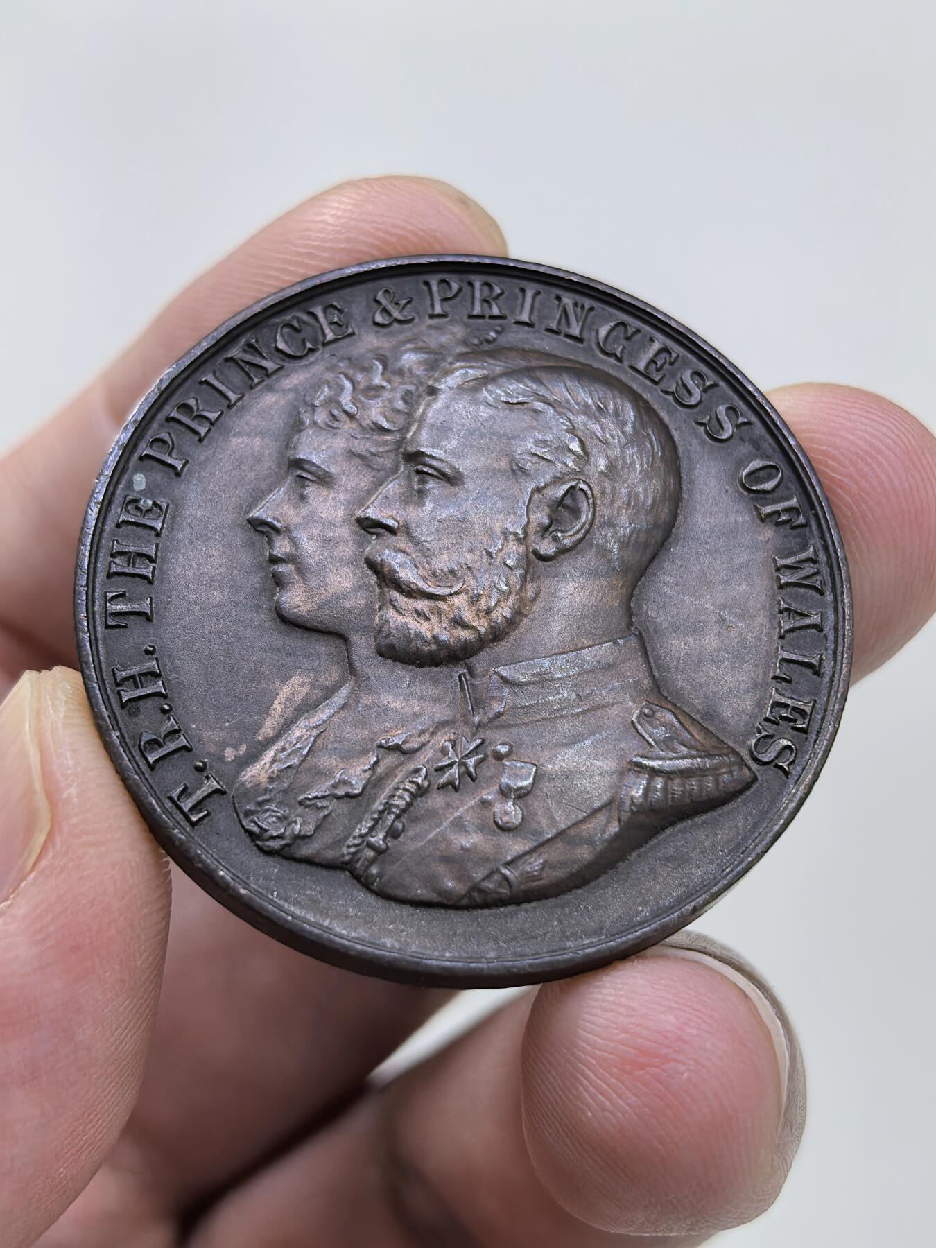 博洋堂世界钱币拍卖第146期（全场包邮） 英国1904年卡特莱特艺术厅开幕乔五国王夫妇纪念章