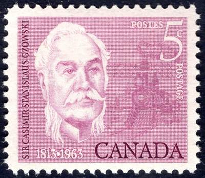 洪涛臻品批发群 精选邮票限时拍卖第1164期  - 加拿大1963年 工程师和教育工作者Casimir Stanislaus Gzowski爵士(1813-98)诞生150周年 1全新. 精美雕刻版, 原胶全品！相当难得的品相, 漂亮