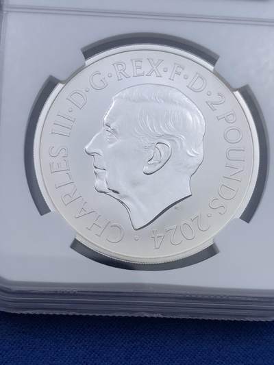 《竞宝斋》第437场 周日，周一2场连拍 （全场包邮） NGC REVERSE PF69 英国2024年不列颠女神2镑1盎司反向精制银币 极少见品种