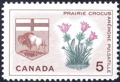 洪涛臻品批发群 精选邮票限时拍卖第1165期  - 加拿大1966年 草原番红花与马尼托巴省徽章 新票, 精美雕刻版, 原胶完美润亮