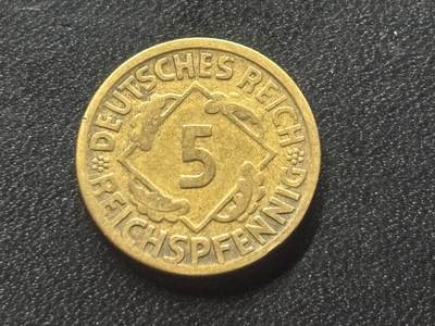 邮泉阁限时拍卖第三十五场 德国硬币专场（硬币在国外。请付邮费6元。） 德国魏玛共和国帝国马克1925年5芬尼D版