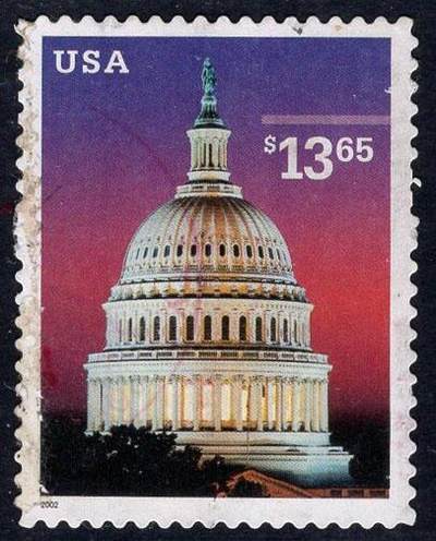 洪涛臻品批发群 精选邮票限时拍卖第1164期  - 美国白宫邮票 13.65美元面值 2008年的信销票目录价10美元 高面值信销好品, 收集难度较大