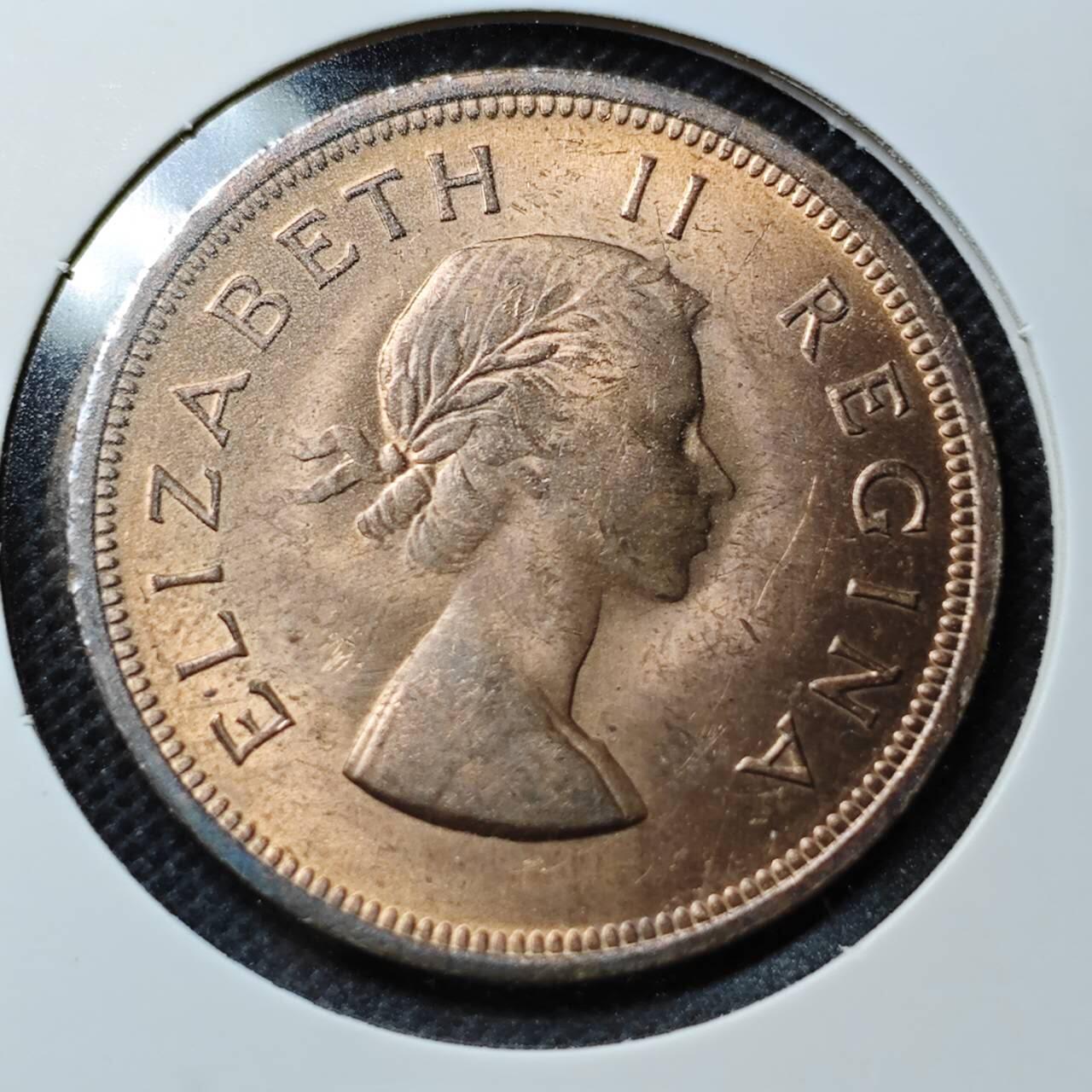 KK钱币收藏小铺  第368场  2月预留时间 周末发货  1959英属南非1便士铜币