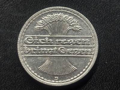 邮泉阁限时拍卖第三十五场 德国硬币专场（硬币在国外。请付邮费6元。） - 德国魏玛共和国1920年50芬尼D版