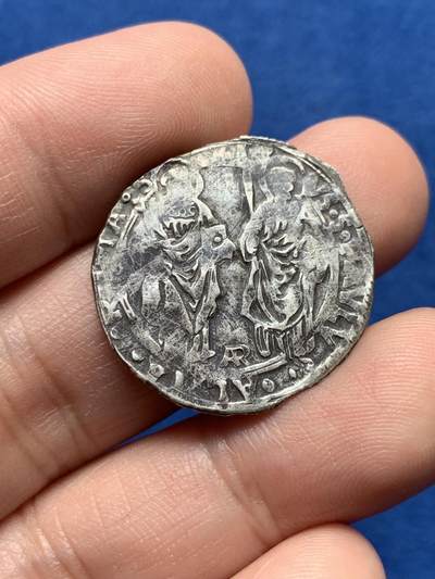 《竞宝斋》第437场 周日，周一2场连拍 （全场包邮） - 教皇国1458-1464 年庇护二世1格罗申银币  2.75克 手工打制币