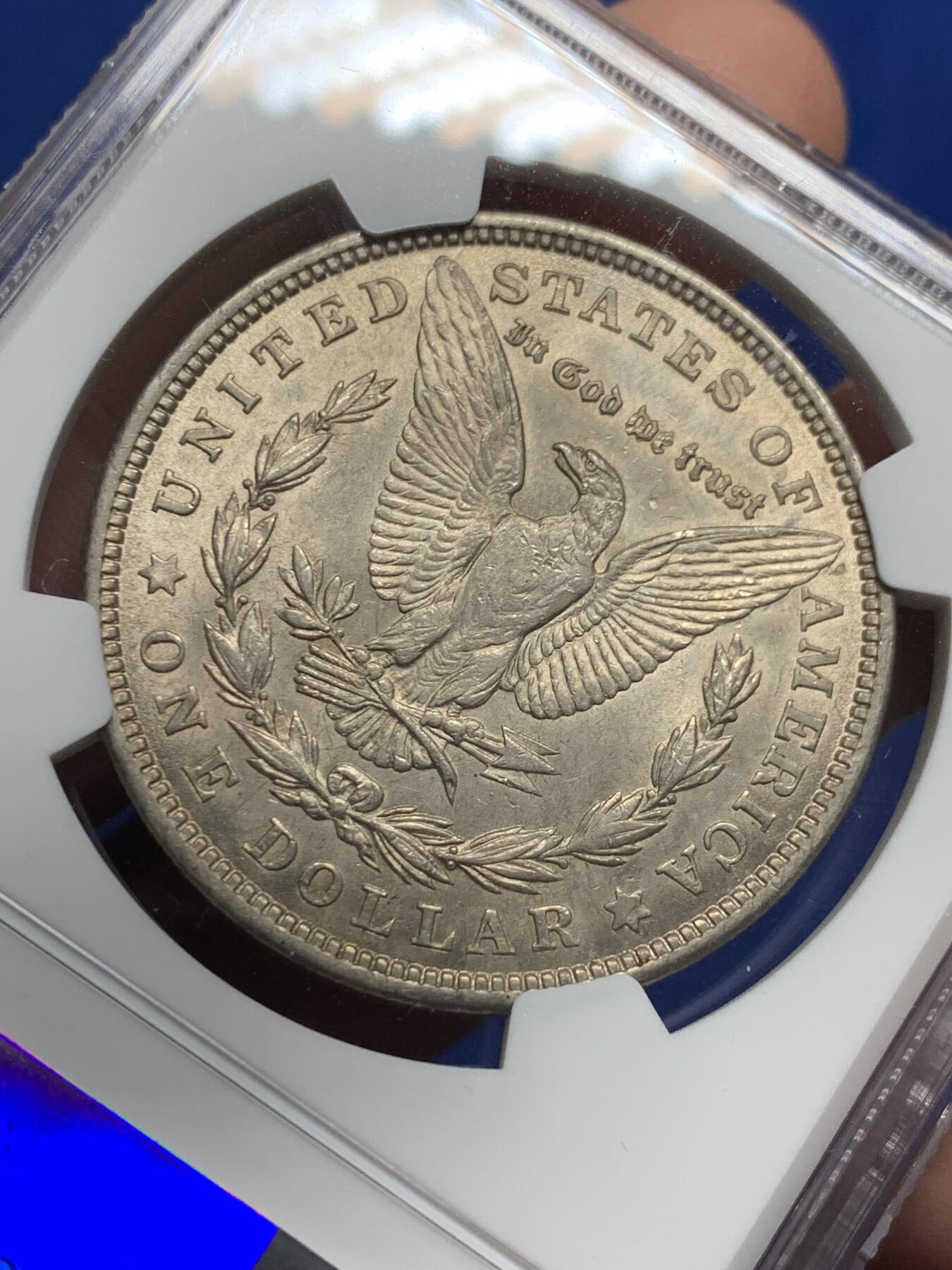 《竞宝斋》第437场 周日，周一2场连拍 （全场包邮） NGC MS62 美国1921年摩根一美元银币