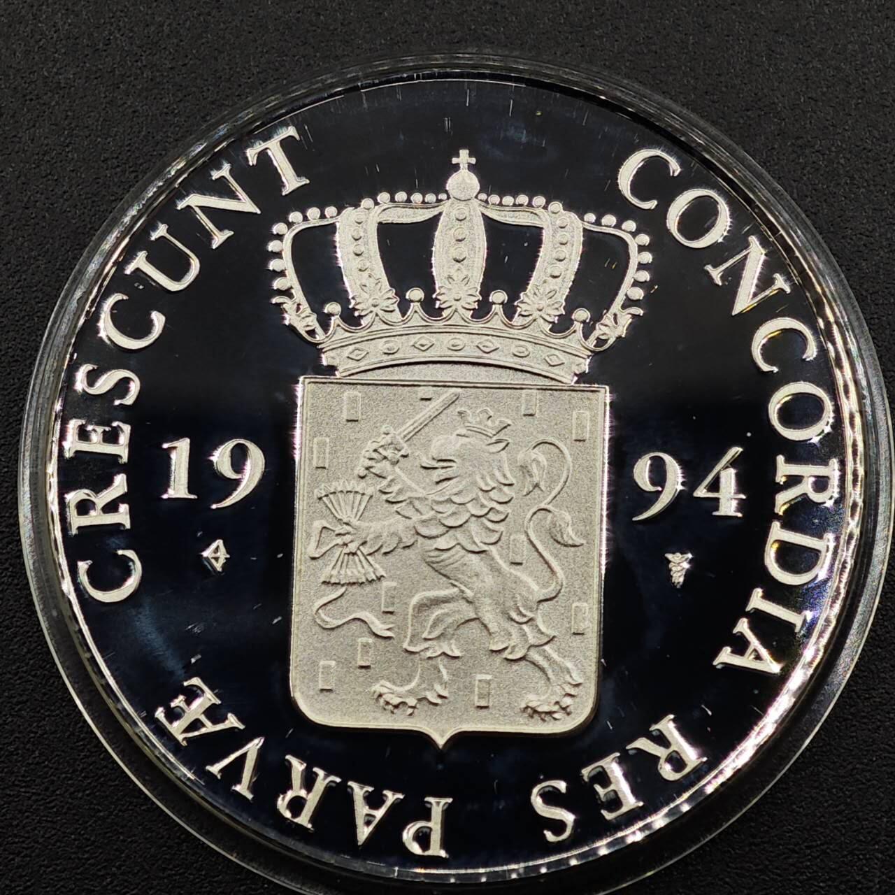 【淘币小摊】实时拍第七百九十五拍   银币套币场   满百包邮可预留二周 每周一统一发货   1994年荷兰1杜卡特精制银币 七省系列-格罗宁根 28.25克873银 发行量1万1千 盒证全