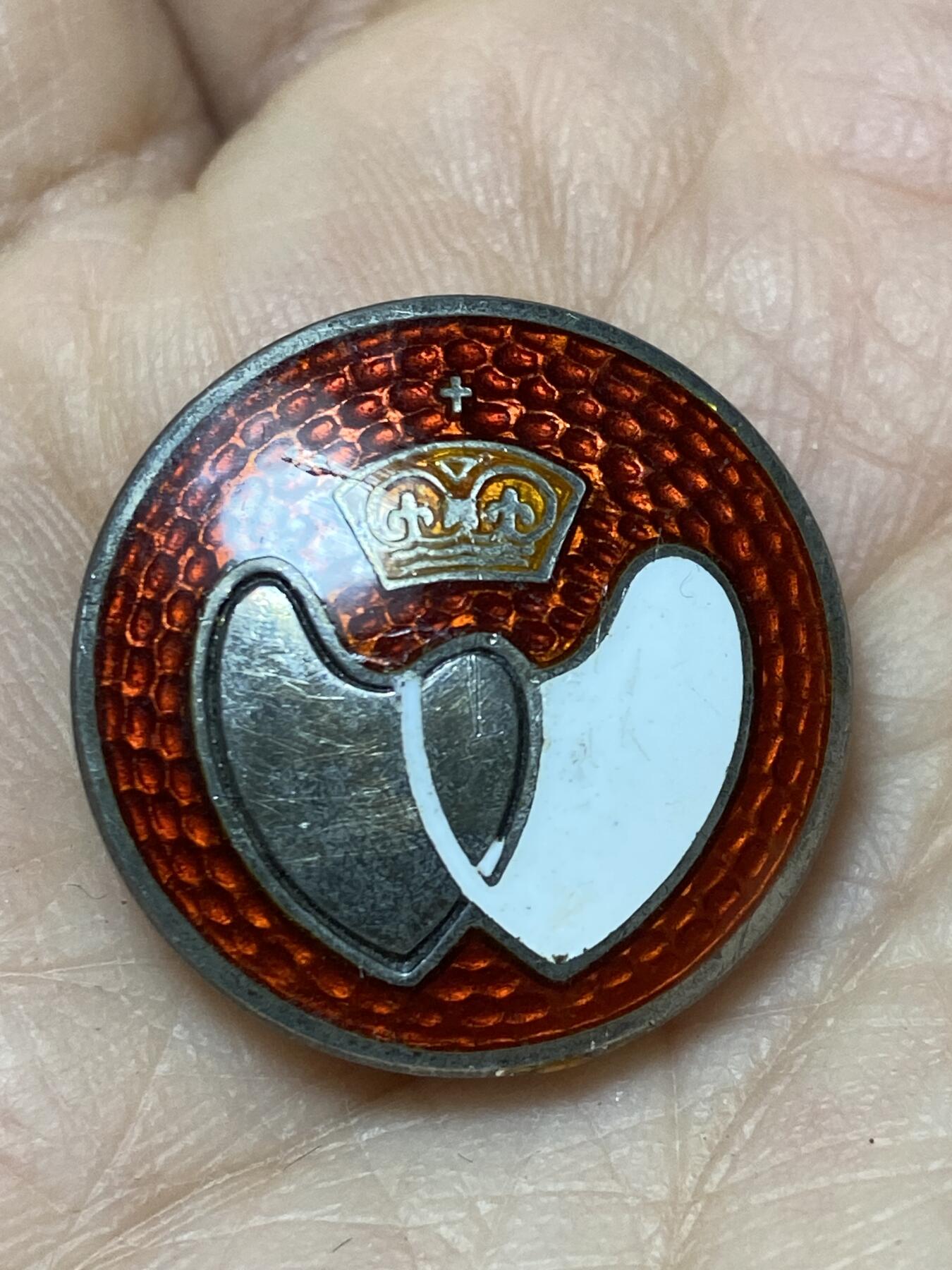 2025年第一百二十七场(总第一百五十三场）外国好品章牌、散币(免佣金) 珐琅彩–献血者银制徽章，重6.83克