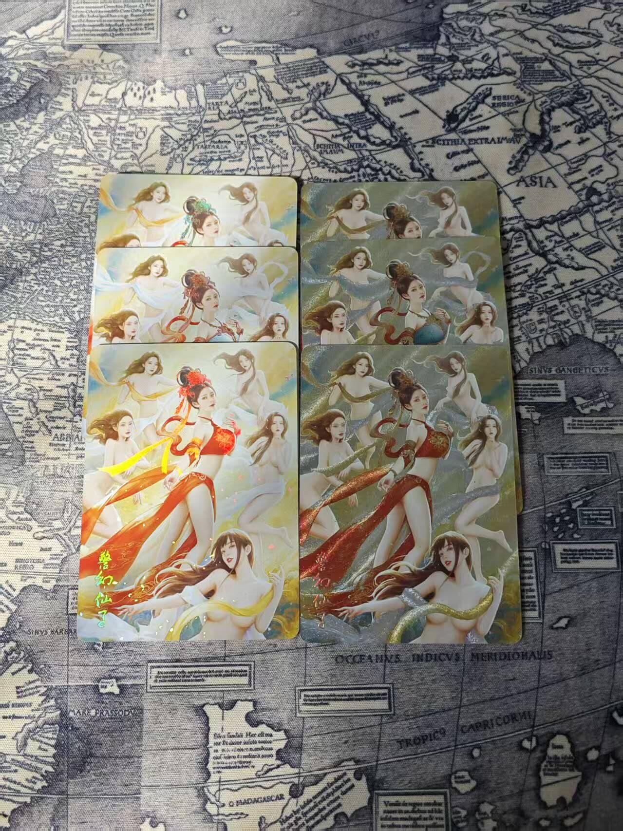 光影卡牌第25期，各家亲签，各家套卡，持续收拍品 燎原警幻仙子，3张粗闪3张彩闪共6张