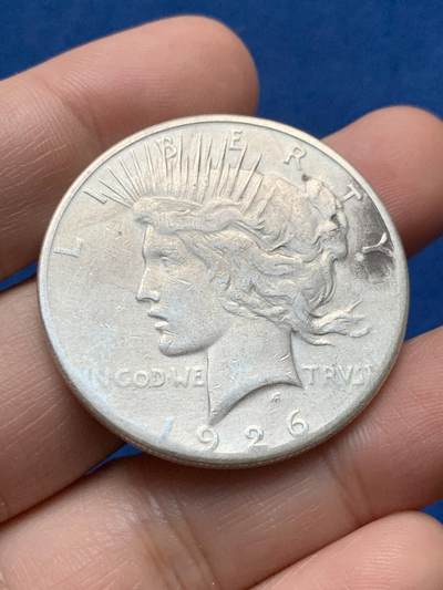 《竞宝斋》第437场 周日，周一2场连拍 （全场包邮） - 美国 1926年 和平女神 1元 银币