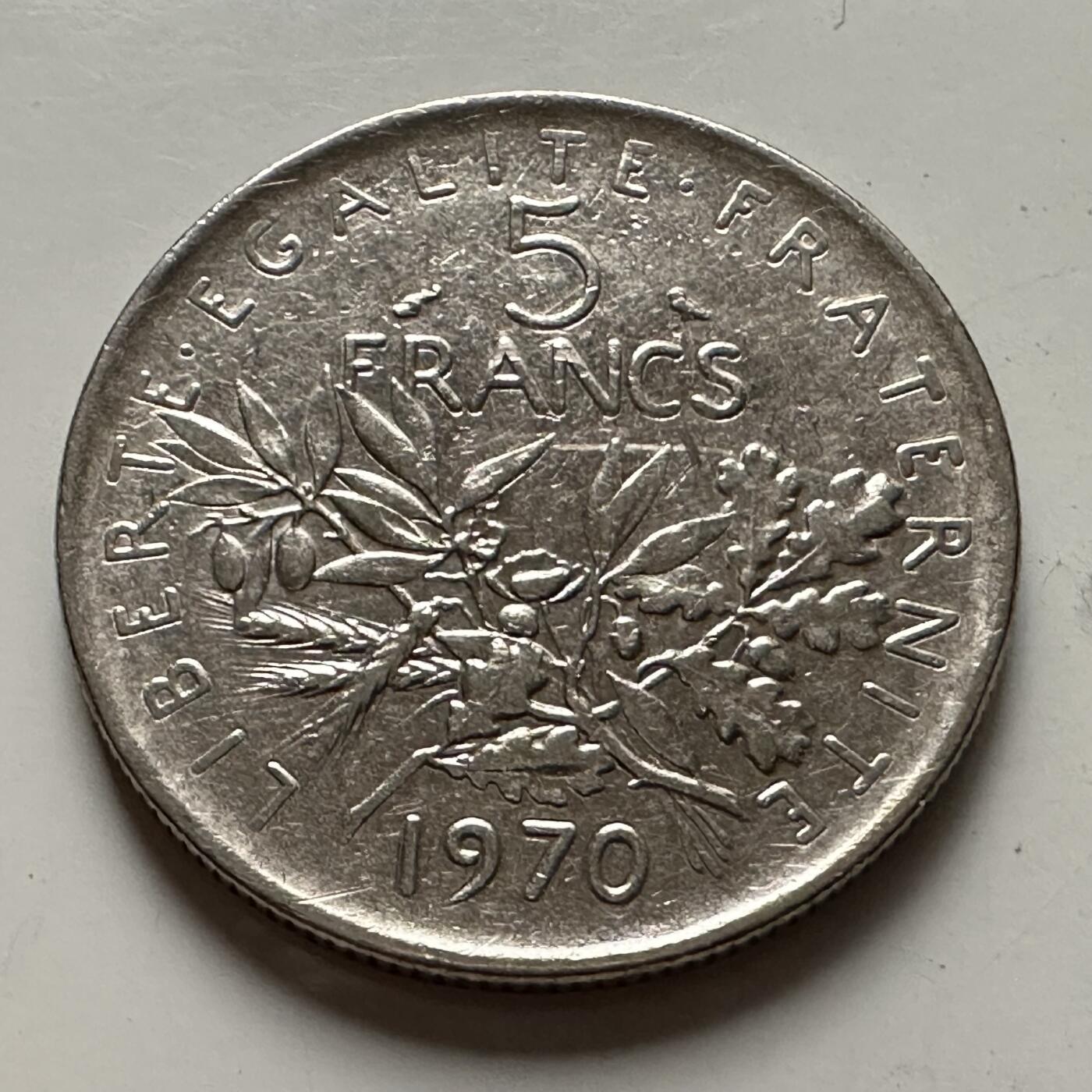 🌹外币初藏🌹🐯2025年第126场  每周二四六晚8️⃣点 接代拍 法国1970年5法郎